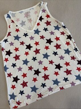 Celebrate Together Girls' White Patriotic Star Tank Top